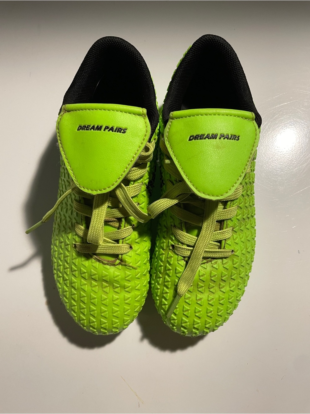 Dream Pairs Bright Neon Green Kids Soccer Cleats